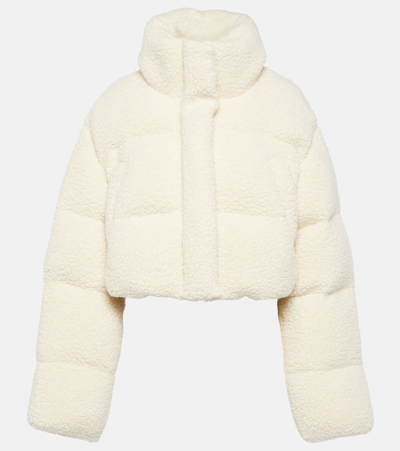 Shop Cordova Kozzy Cropped Wool-blend Puffer Jacket In Neutrals