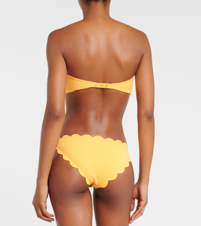 Shop Marysia Antibes Scalloped Bandeau Bikini Top In Orange
