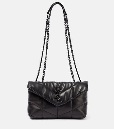 Saint Laurent Puffer Toy Leather Shoulder Bag In Black
