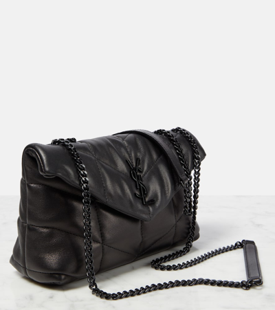 Saint Laurent Puffer Toy Leather Shoulder Bag In Black