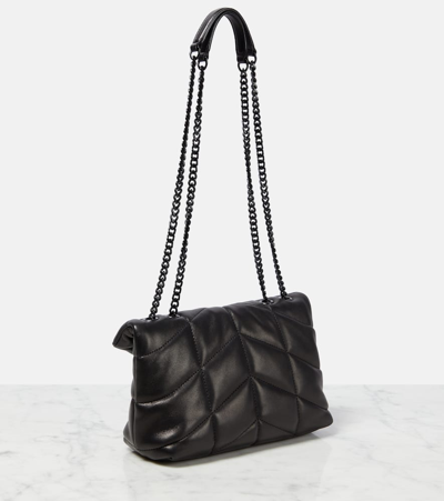 Saint Laurent Puffer Toy Leather Shoulder Bag In Black