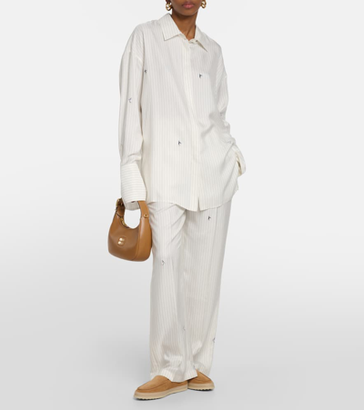 Tod's Round Toe Suede Loafers With Espadrille Detail In Neutral