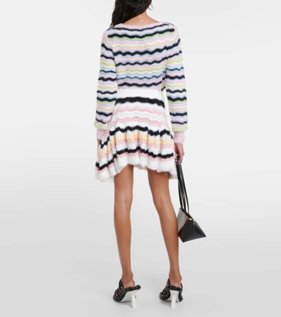 Shop Susan Fang Striped Flared Knit Skirt In Multicoloured
