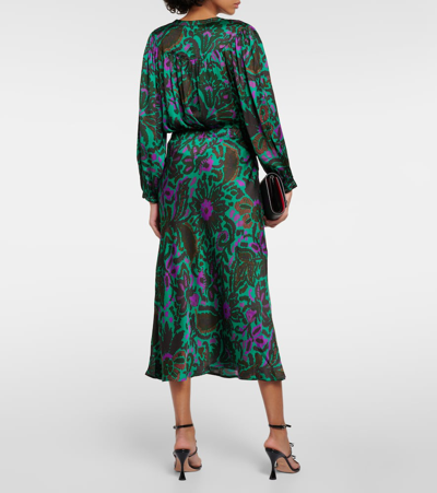 Velvet Kaiya Printed Satin Midi Skirt In Multicoloured