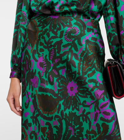Velvet Kaiya Printed Satin Midi Skirt In Multicoloured