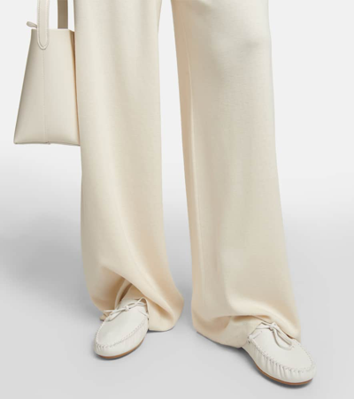 The Row Lucca Leather Moccasins In White