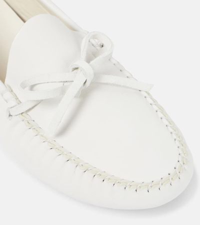 The Row Lucca Leather Moccasins In White