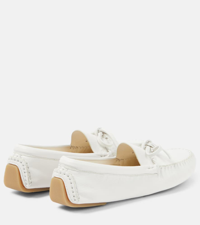 The Row Lucca Leather Moccasins In White