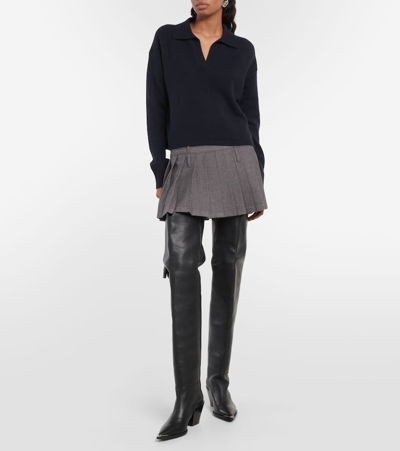 Shop Dorothee Schumacher Strong Femininity Leather Over-the-knee Boots In Black