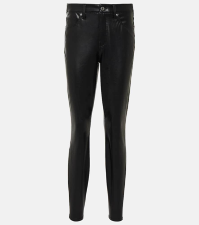 Veronica Beard Debbie Faux Leather Slim Pants In Black