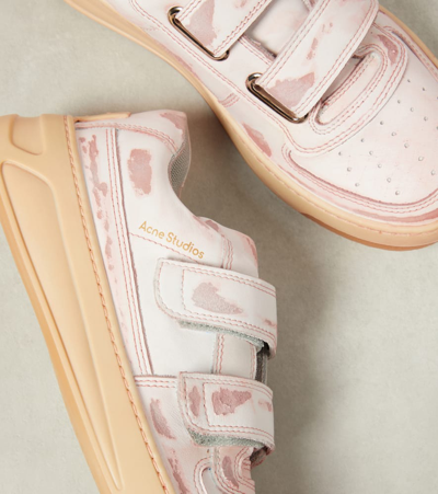 Shop Acne Studios Steffey Leather Sneakers In Pink