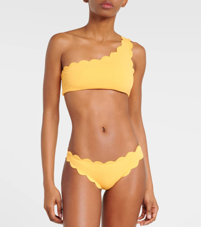Shop Marysia Santa Barbara One-shoulder Bikini Top In Orange