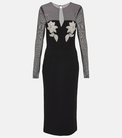 Shop Rebecca Vallance Ginevra Embellished Midi Dress In Black