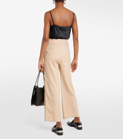 Veronica Beard Heron Pleated Wide Leg Pants In Brown
