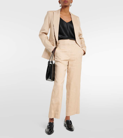 Veronica Beard Heron Pleated Wide Leg Pants In Brown
