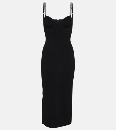 Shop Rebecca Vallance Adele Crystal-embellished Midi Dress In Black