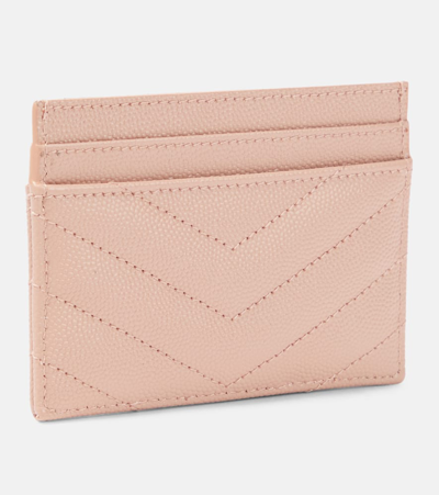 Shop Saint Laurent Cassandre Matelassé Leather Card Holder In Pink