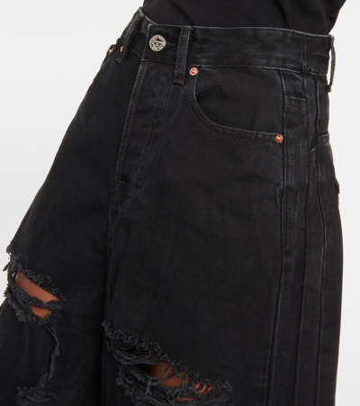 Vetements Big Shape Distressed Jeans In Black