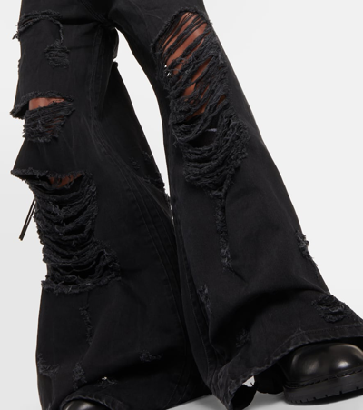 Shop Vetements Distressed Wide-leg Jeans In Black