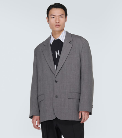 Shop Acne Studios Oversized Wool-blend Blazer In Grey