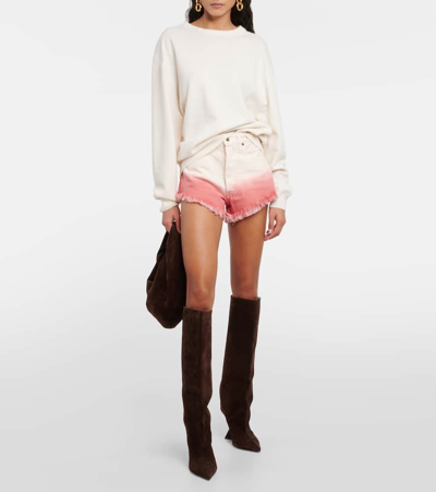 Alanui Two-tone Denim Shorts In Multi