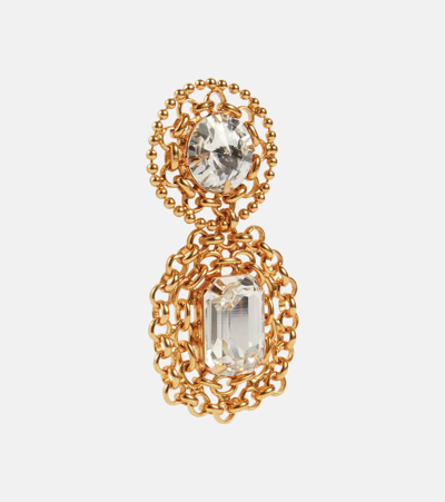 Shop Jennifer Behr Jade Embellished Drop Earrings In Gold
