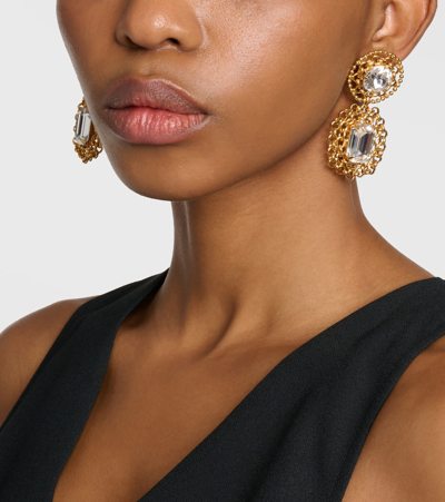 Shop Jennifer Behr Jade Embellished Drop Earrings In Gold