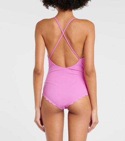 Shop Marysia North Maillot Scalloped Swimsuit In Pink