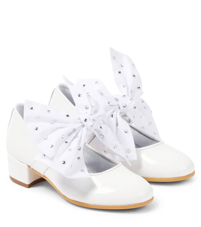 Shop Monnalisa Bow-detail Patent Leather Mary Jane Pumps In White