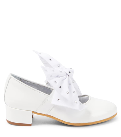 Shop Monnalisa Bow-detail Patent Leather Mary Jane Pumps In White