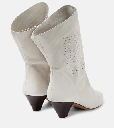 Shop Isabel Marant Reachi Suede Ankle Boots In Beige