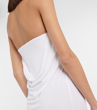 Shop Alex Perry Draped Corset Jersey Gown In White