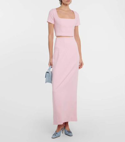 Shop Staud Jeremiah High-rise Maxi Skirt In Pink