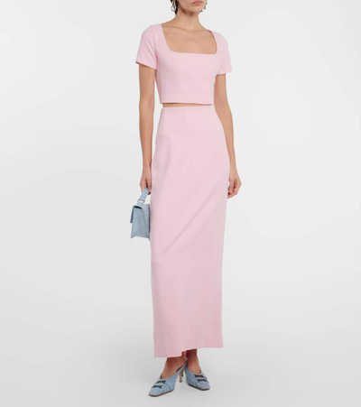 Staud Jeremiah High-rise Maxi Skirt In Pink