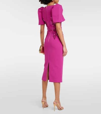Shop Rebecca Vallance Venetia Sequined Midi Dress In Purple