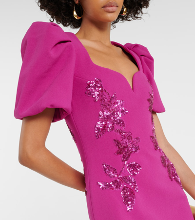 Shop Rebecca Vallance Venetia Sequined Midi Dress In Purple