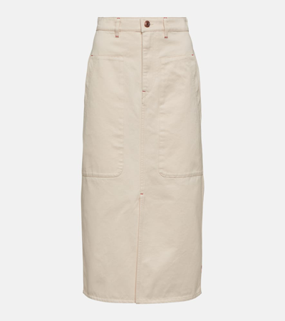 Isabel Marant Étoile Flozia Cotton Midi Skirt In White