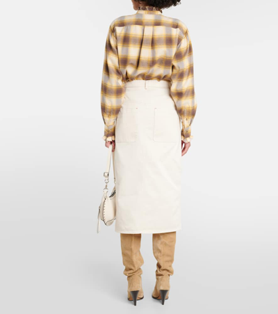 Isabel Marant Étoile Flozia Cotton Midi Skirt In White