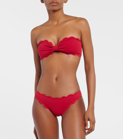 Shop Marysia Antibes Bandeau Bikini Top In Red