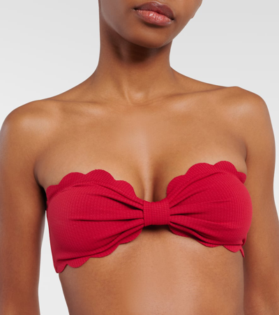 Shop Marysia Antibes Bandeau Bikini Top In Red