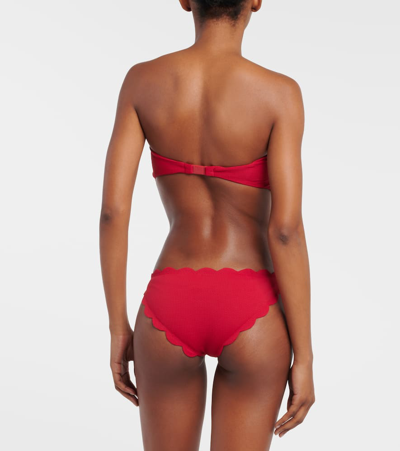 Shop Marysia Antibes Bandeau Bikini Top In Red