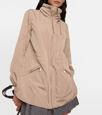 Moncler Enet Technical Twill Parka In Neutrals