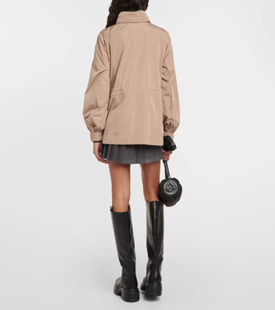 Moncler Enet Technical Twill Parka In Neutrals