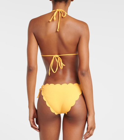 Shop Marysia Broadway Scalloped Triangle Bikini Top In Orange