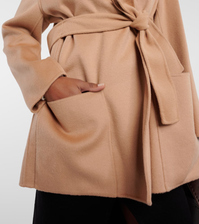 Shop Dorothee Schumacher Wrap Wool-blend Coat In Beige