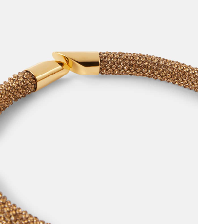 Shop Rabanne Pixel Tube Necklace In Gold