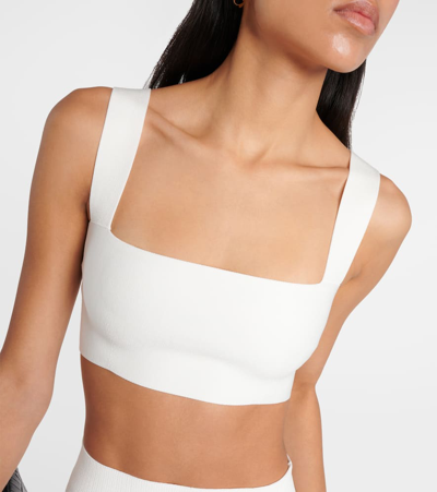 Shop Victoria Beckham Square-neck Cropped Top In White
