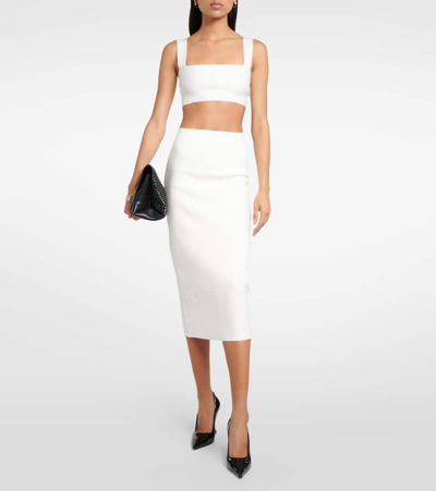 Shop Victoria Beckham Square-neck Cropped Top In White