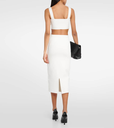 Shop Victoria Beckham Square-neck Cropped Top In White