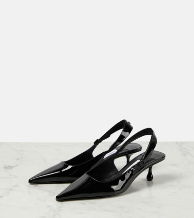 Shop Jimmy Choo Amel 50 Pat Leather Slingback Pumps In Black